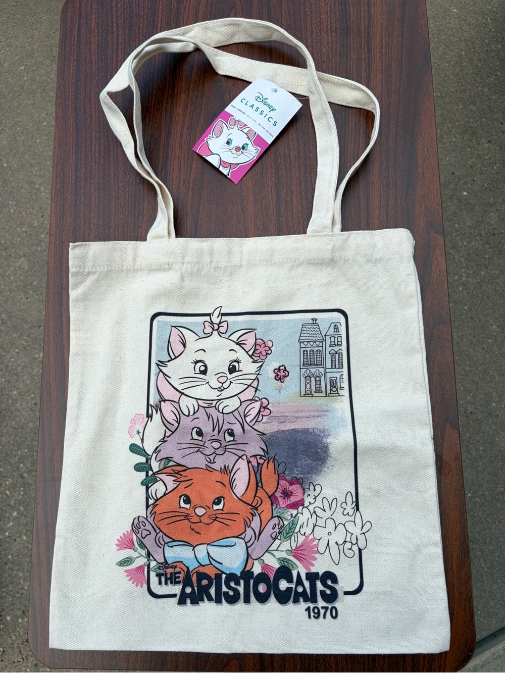 Disney Aristocats Marie Berlioz Toulouse Reusable Canvas Tote Shopping Bag NWT